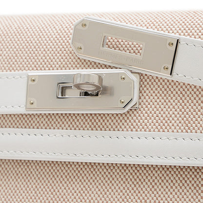 ケリー28 外縫い トワル/スイフト ニューホワイト/エクリュ シルバー金具 W刻印 ハンドバッグ