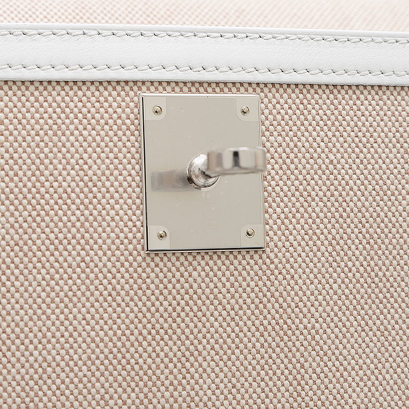 ケリー28 外縫い トワル/スイフト ニューホワイト/エクリュ シルバー金具 W刻印 ハンドバッグ