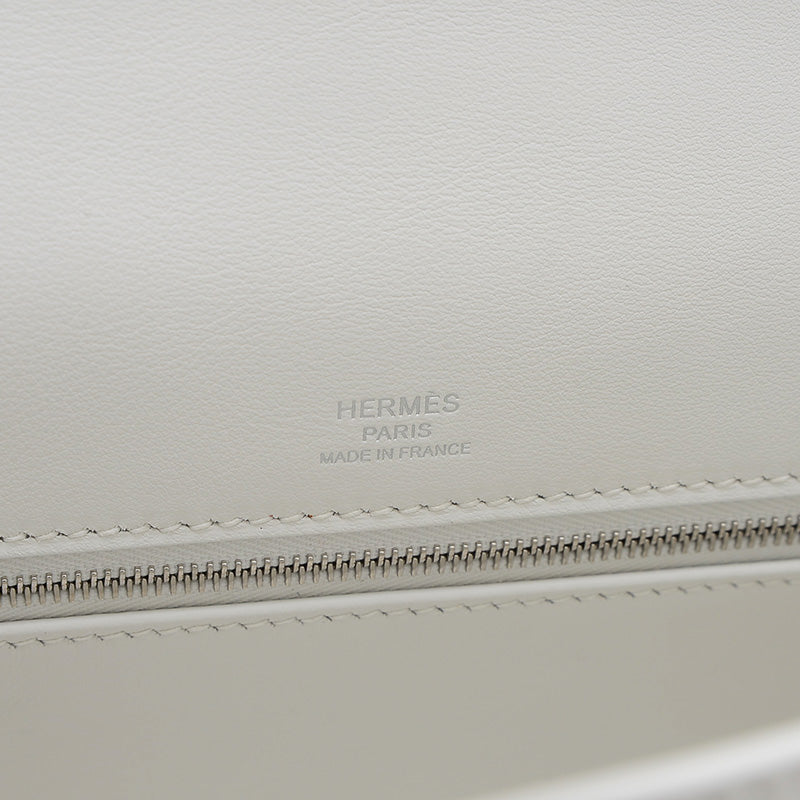 ケリー28 外縫い トワル/スイフト ニューホワイト/エクリュ シルバー金具 W刻印 ハンドバッグ