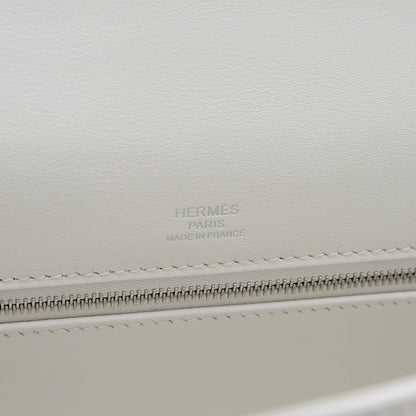 ケリー28 外縫い トワル/スイフト ニューホワイト/エクリュ シルバー金具 W刻印 ハンドバッグ