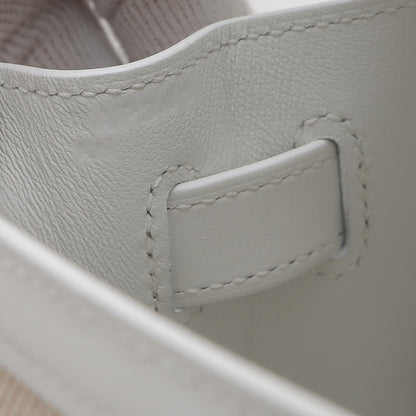 ケリー28 外縫い トワル/スイフト ニューホワイト/エクリュ シルバー金具 W刻印 ハンドバッグ