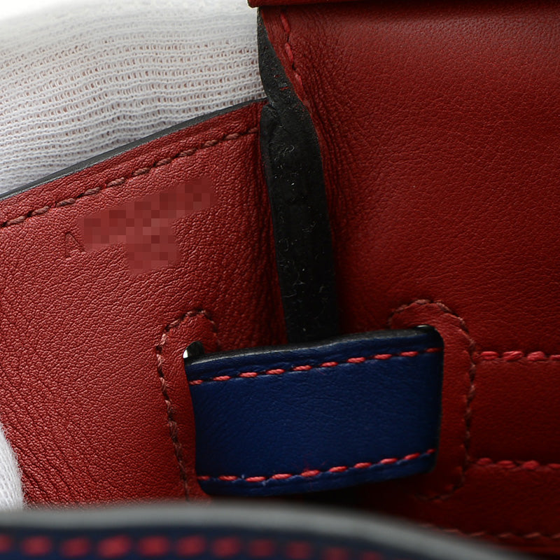 バーキン30 パーソナル ブルーエレクトリック/ルージュグレナ ゴールド金具 A刻印 ハンドバッグ