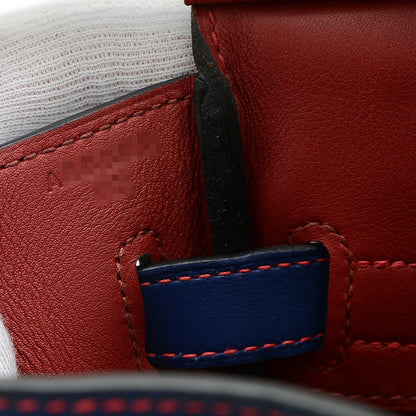 バーキン30 パーソナル ブルーエレクトリック/ルージュグレナ ゴールド金具 A刻印 ハンドバッグ