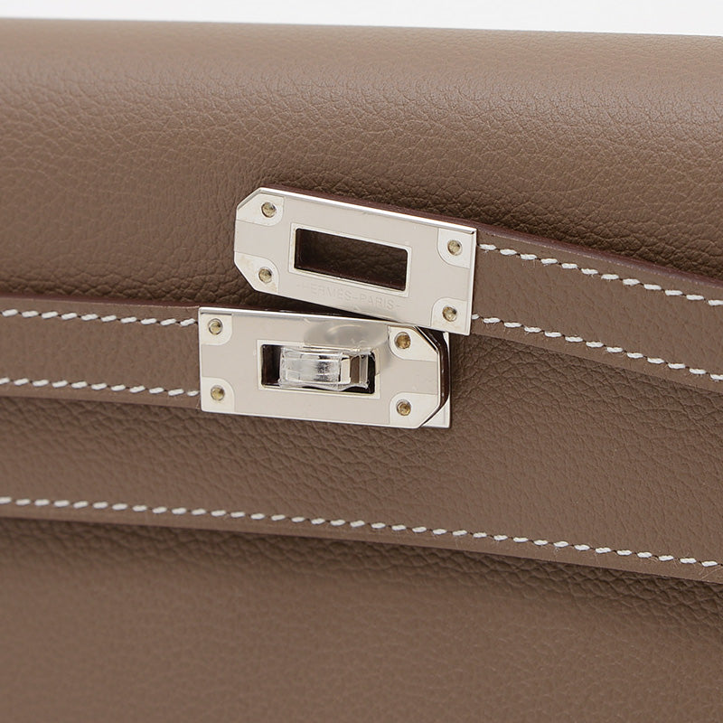 ケリー ロング トゥーゴー エバーカラー エトゥープ シルバー金具 W刻印 長財布