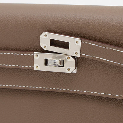 ケリー ロング トゥーゴー エバーカラー エトゥープ シルバー金具 W刻印 長財布