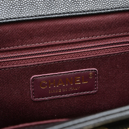 ビジネスアフィニティ チェーンショルダー キャビアスキン ブラック A93749 ハンドバッグ