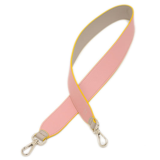 ショルダーストラップ レザー ピンク/イエロー ショルダーストラップ