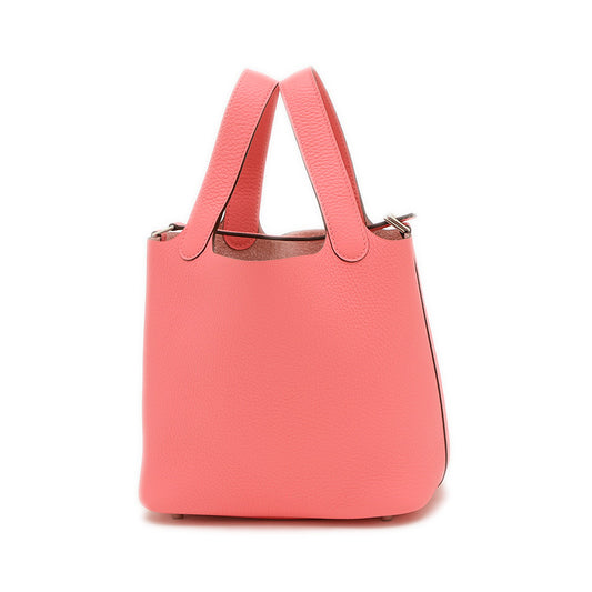 ピコタンロックPM 18 トリヨン ローズアザレ シルバー金具 K刻印 ハンドバッグ