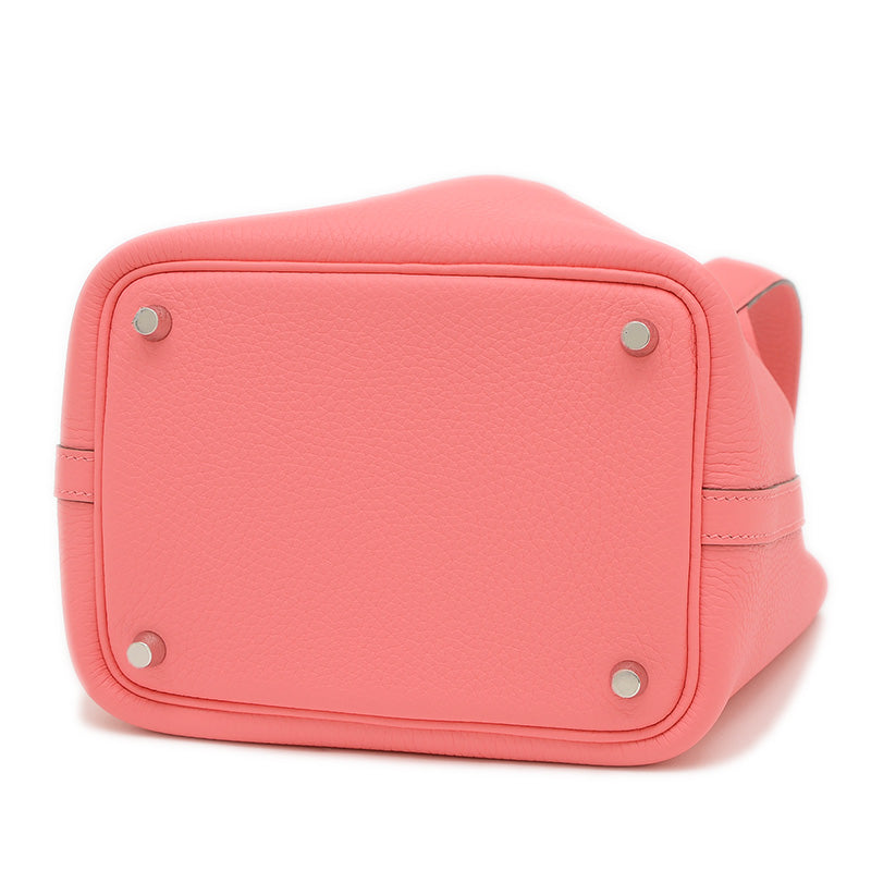 ピコタンロックPM 18 トリヨン ローズアザレ シルバー金具 K刻印 ハンドバッグ