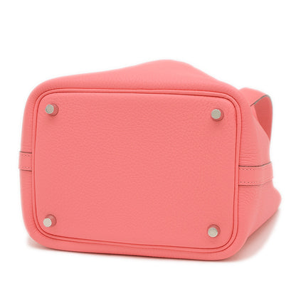 ピコタンロックPM 18 トリヨン ローズアザレ シルバー金具 K刻印 ハンドバッグ