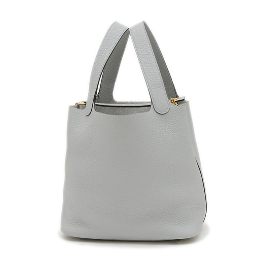 ピコタンロックMM 22 トリヨン ブルーグラシエ ゴールド金具 W刻印 ハンドバッグ