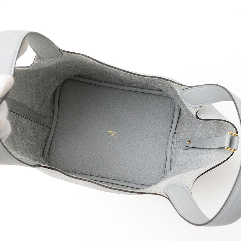 ピコタンロックMM 22 トリヨン ブルーグラシエ ゴールド金具 W刻印 ハンドバッグ