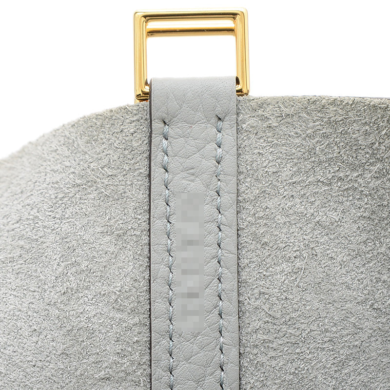 ピコタンロックMM 22 トリヨン ブルーグラシエ ゴールド金具 W刻印 ハンドバッグ