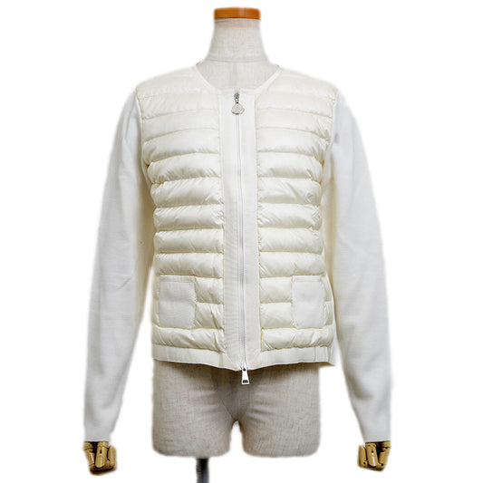 MAGLIA TRICOT ALLA COREANA ダウンカーディガン アイボリー レディース Mサイズ ダウンジャケット