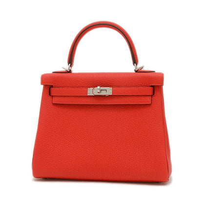 ケリー25 内縫い トゴ ルージュラデュー シルバー金具 K刻印 ハンドバッグ