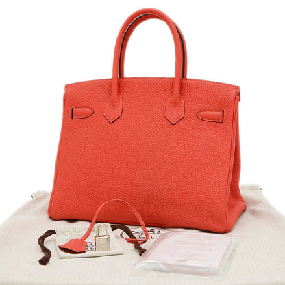 バーキン30 トゴ ルージュピヴォワンヌ シルバー金具 R刻印 ハンドバッグ