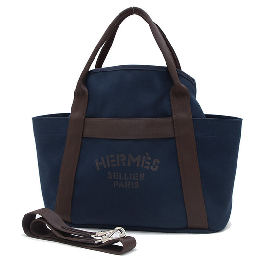 サック ド パンサージュ 2WAYバッグ キャンバス ネイビー C刻印 トートバッグ