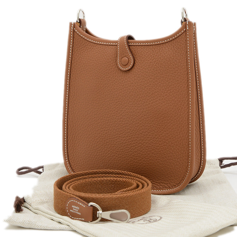 エブリンTPM トリヨン ゴールド シルバー金具 K刻印 ロングストラップ ショルダーバッグ