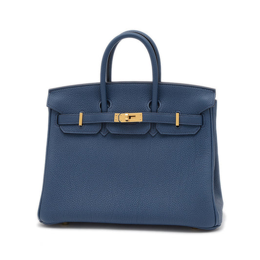 バーキン25 トゴ ブルードプリュス ゴールド金具 B刻印 ハンドバッグ