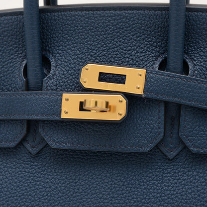 バーキン25 トゴ ブルードプリュス ゴールド金具 B刻印 ハンドバッグ