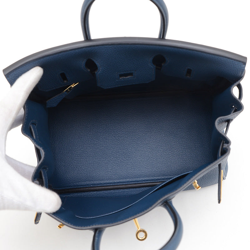 バーキン25 トゴ ブルードプリュス ゴールド金具 B刻印 ハンドバッグ