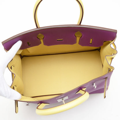 バーキン30 エプソン パーソナル アネモネ/ジョーヌプッサン シルバー金具 T刻印 ハンドバッグ