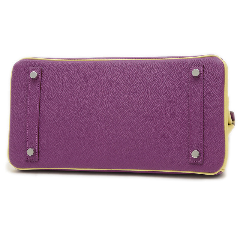 バーキン30 エプソン パーソナル アネモネ/ジョーヌプッサン シルバー金具 T刻印 ハンドバッグ