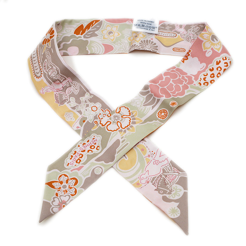 ツイリー スカーフ ビンガタ ヴィユローズ/ヴェールグリス/タブ シルク スカーフ