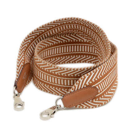 バンドリエール サングル カヴァル ゴールド/エクリュ シルバー金具 C刻印 ショルダーストラップ