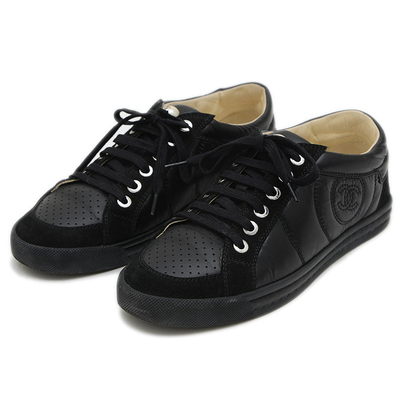 ココマーク スニーカー レザー ブラック レディース サイズ35 G29917 スニーカー