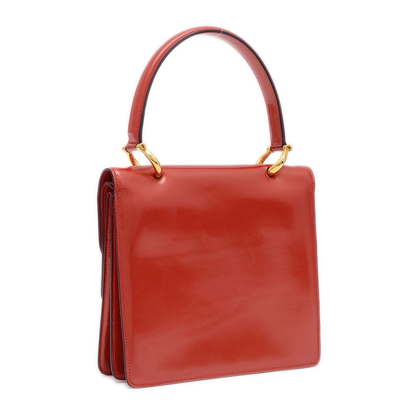 ガンチーニ　ハンドバッグ カーフ レッド ハンドバッグ