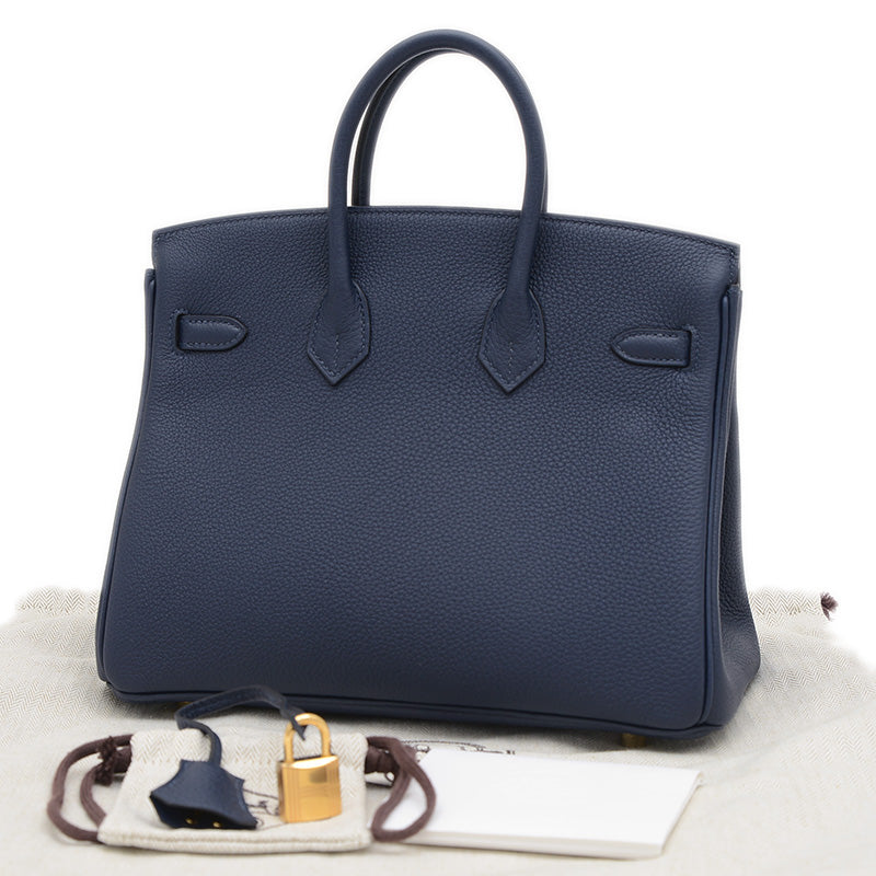 バーキン25 トゴ ブルーネイビー ゴールド金具 K刻印 ハンドバッグ