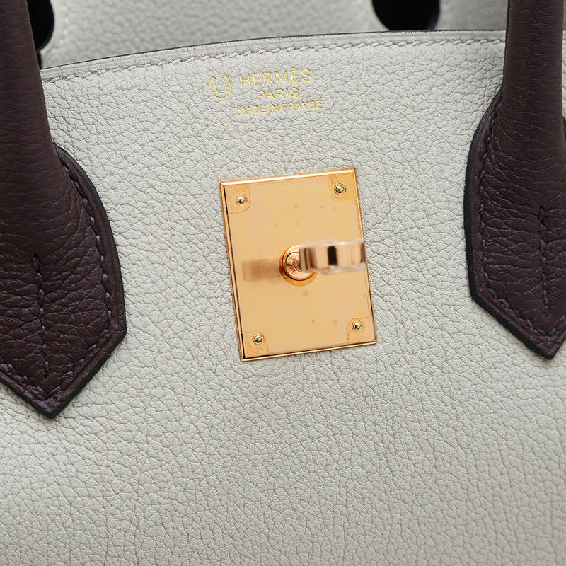 バーキン30 パーソナル トゴ パールグレー/ルージュセリエ ローズゴールド金具 K刻印 ハンドバッグ