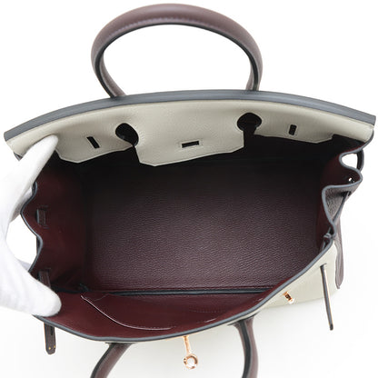 バーキン30 パーソナル トゴ パールグレー/ルージュセリエ ローズゴールド金具 K刻印 ハンドバッグ