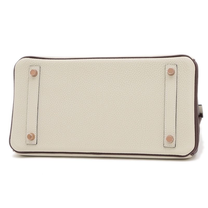 バーキン30 パーソナル トゴ パールグレー/ルージュセリエ ローズゴールド金具 K刻印 ハンドバッグ