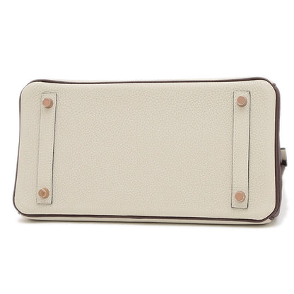 バーキン30 パーソナル トゴ パールグレー/ルージュセリエ ローズゴールド金具 K刻印 ハンドバッグ