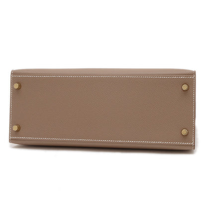 ケリー28 外縫い エプソン エトゥープ ゴールド金具 K刻印 ハンドバッグ