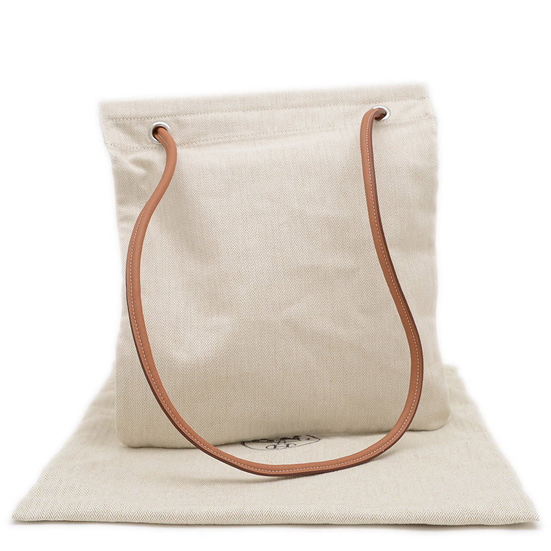 サックアリーヌMM トワルシェブロン/バレニア ナチュラル/ブラウン W刻印 ショルダーバッグ