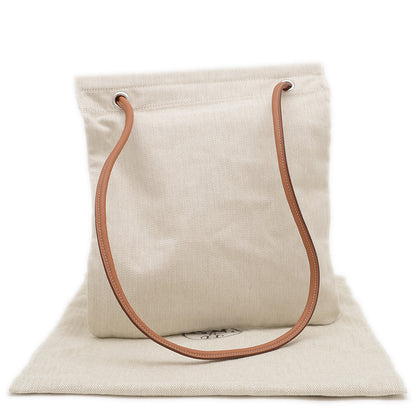 サックアリーヌMM トワルシェブロン/バレニア ナチュラル/ブラウン W刻印 ショルダーバッグ