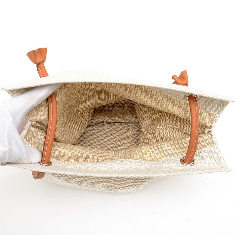 サックアリーヌMM トワルシェブロン/バレニア ナチュラル/ブラウン W刻印 ショルダーバッグ