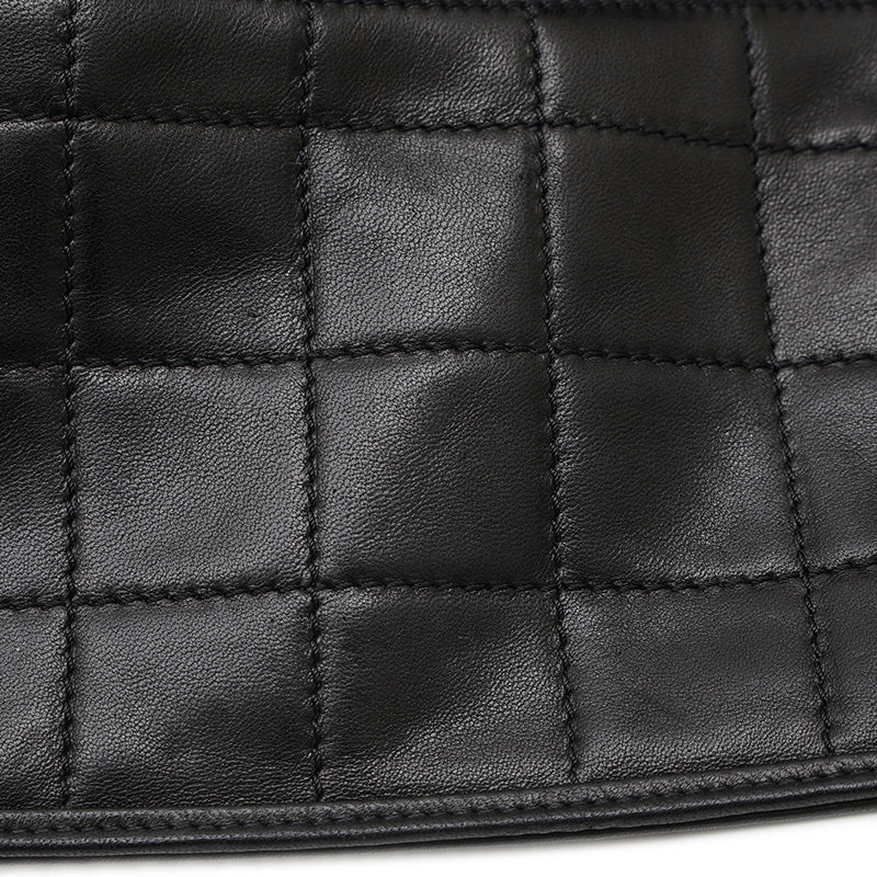 チョコバー チェーンショルダー ラムスキン ブラック ゴールド金具 ショルダーバッグ