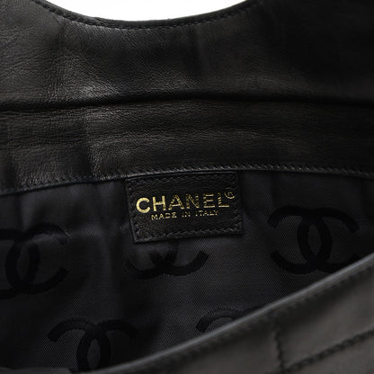 チョコバー チェーンショルダー ラムスキン ブラック ゴールド金具 ショルダーバッグ