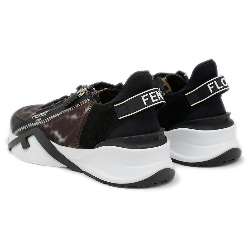 フロー スニーカー ナイロン/レザー ブラック/ブラウン メンズ 8サイズ スニーカー