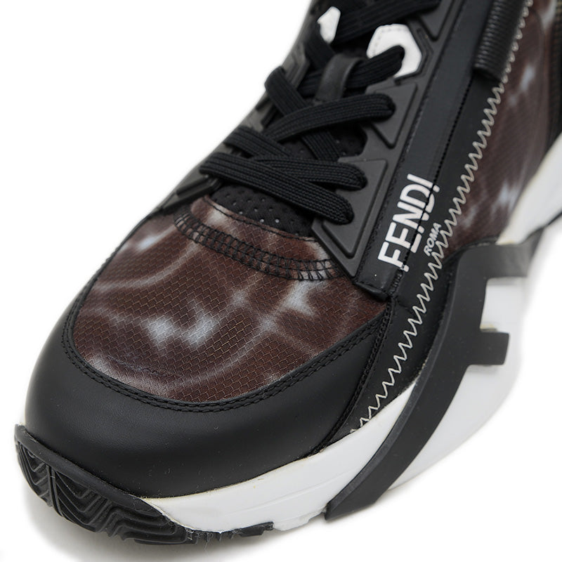 フロー スニーカー ナイロン/レザー ブラック/ブラウン メンズ 8サイズ スニーカー