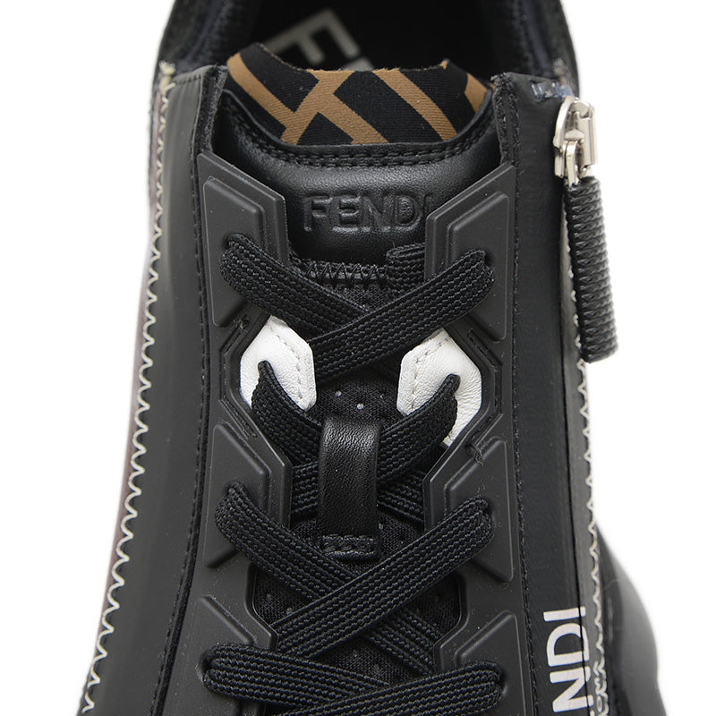 フロー スニーカー ナイロン/レザー ブラック/ブラウン メンズ 8サイズ スニーカー