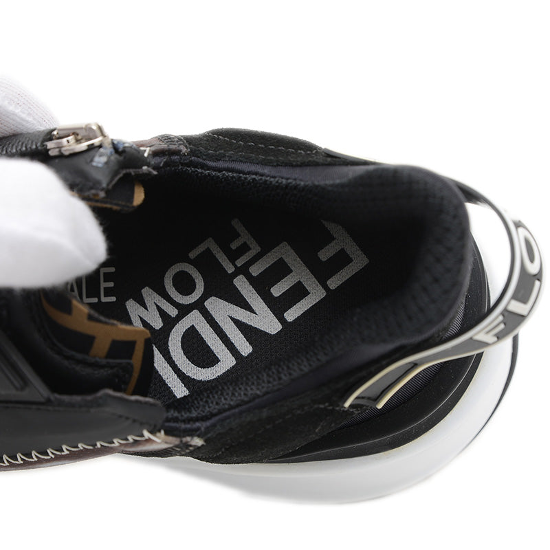 フロー スニーカー ナイロン/レザー ブラック/ブラウン メンズ 8サイズ スニーカー