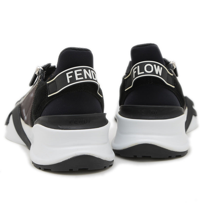 フロー スニーカー ナイロン/レザー ブラック/ブラウン メンズ 8サイズ スニーカー