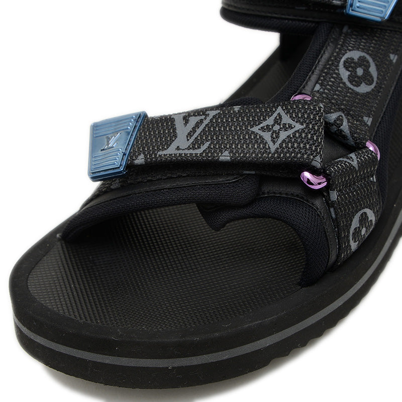 パナマライン サンダル ナイロン/ラバー ブラック モノグラム メンズ ７サイズ サンダル