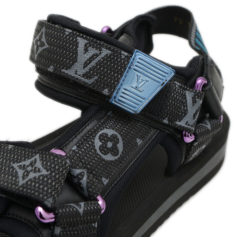 パナマライン サンダル ナイロン/ラバー ブラック モノグラム メンズ ７サイズ サンダル