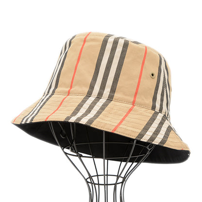 リバーシブル バケットハット アイコンストライプ コットン ベージュ ハット